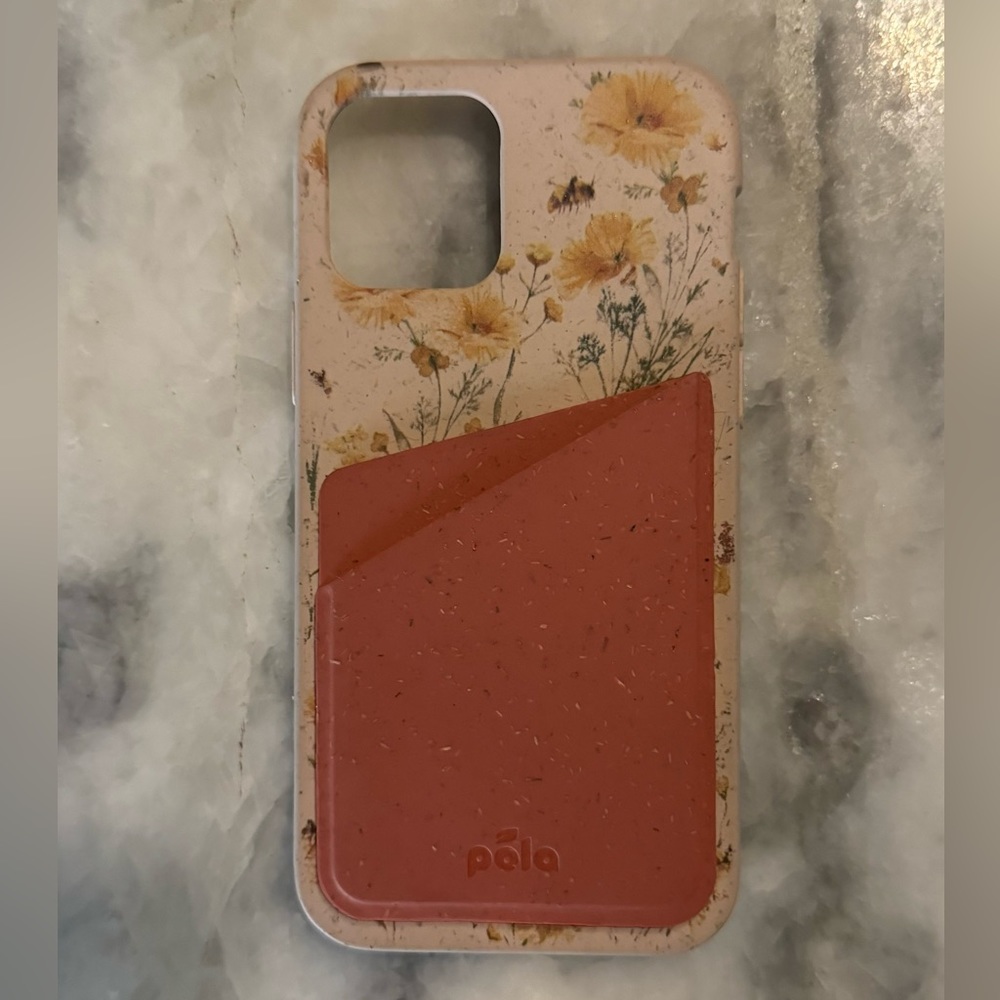 Pela Case for iPhone 12 Pro (Seashell Vintage Bee) With Removable Card Holder